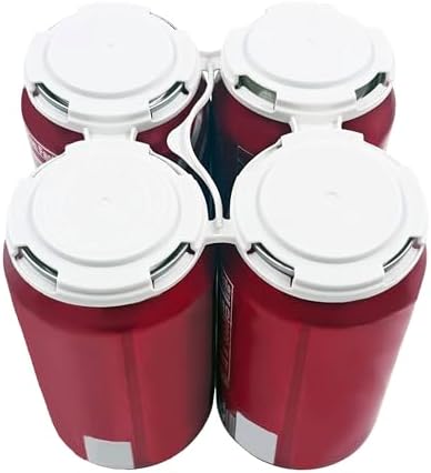 Reusable White Can Holder Carrier, Four Can, Pack of 20 | Snap Off Carrier For 12 oz & 16 oz Cans | Brewery Homebrewing Beverage Canning & Transport | 100% Recycled Plastic, USA Made | Bits N Things