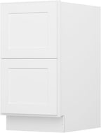 Furinno Shaker Drawer Base Kitchen Cabinet with 2-Drawers, Ready to Assemble, 24 D x 18 W x 34.5 H, White