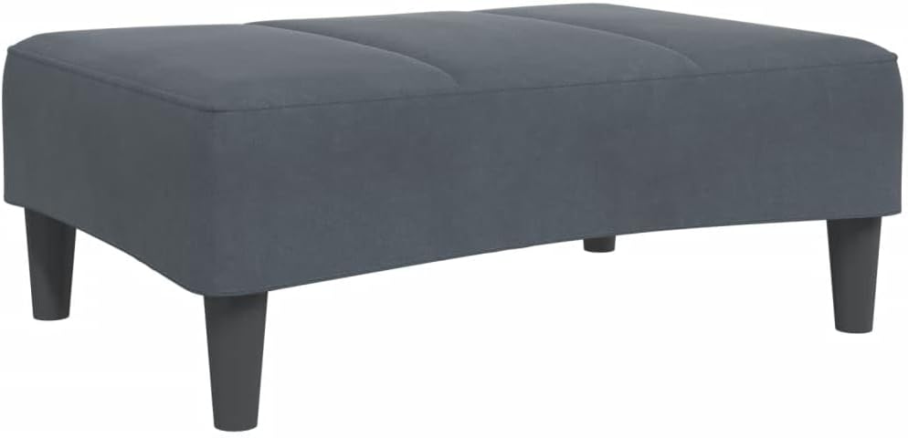 Dark Gray Velvet Footstool 30.3"x21.7"x12.2" - Cozy and Stable Plywood Frame Footrest for Sofa or Recliner, Compact Design for Living Room