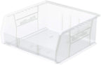 Akro-Mils 30235 AkroBins Plastic Storage Bins, Space-Saving Stackable Bins for Garage, Pantry, Craft Organization, 11" x 11" x 5", Clear, 6-Pack