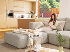 150" Modern Boneless Sectional Couches for Living Room,Oversized Modular Sectional Sofa,Extra Deep 6 Seater,Plush Comfy Cloud Couch with Flexible Layout,No Assembly Required,Beige Chenille