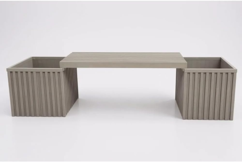 Planter Bench with Integrated Planter Box for Outdoor Patios and Balconies