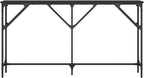 Console Table Black 55.1"x9.1"x29.5" Engineered Wood Entryway Table with Metal Frame and Adjustable Feet