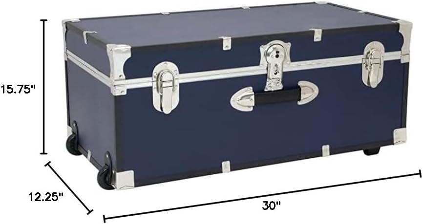 Seward Explorer Trunk with Wheels & Lock, Blue, 30-Inch