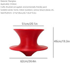 Modern Red Fiberglass 360° Swivel Gyro Spun Chair, Indoor/Outdoor Use, Stylish Design, 220 lbs Capacity, Perfect for Home & Patio Decor(White)