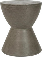 Starlight Canyon Home White Modern Concrete Round Accent Table, Indoor/Outdoor, 17.7-Inch Height, Durable, Versatile for Living Room, Patio