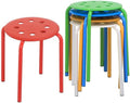 Yaheetech 17.3'' Stacking Stools Set of 5 Indoor Outdoor Industrial Stackable Bar Stools Colourful Decoration Portable Plastic Metal Chairs