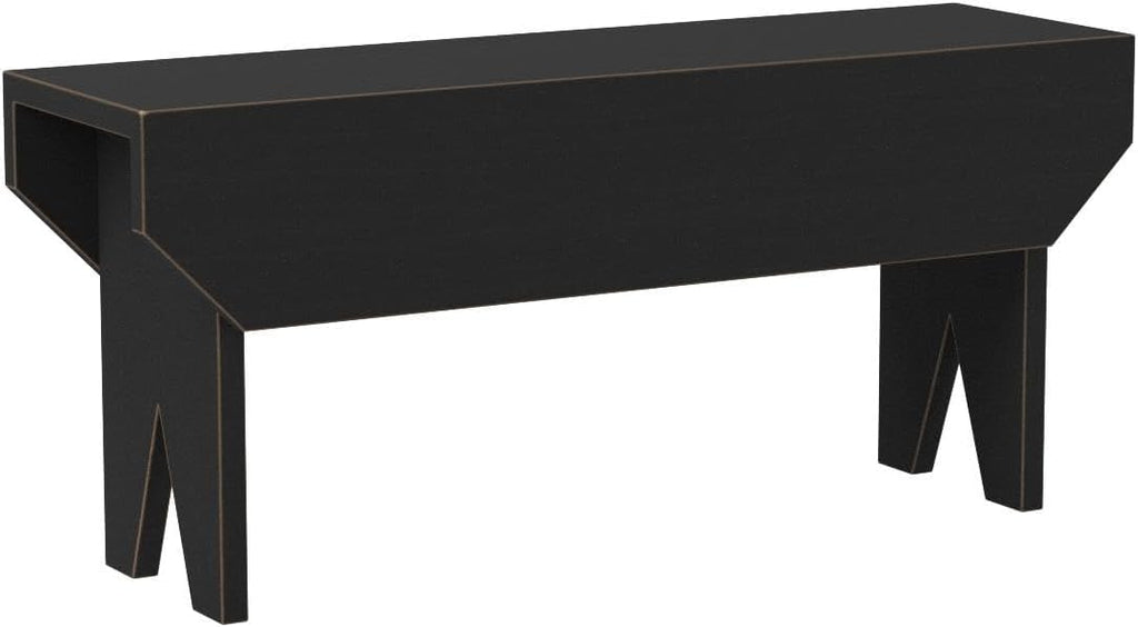 Sawdust City Wooden Bench 3ft Long (Old Black)