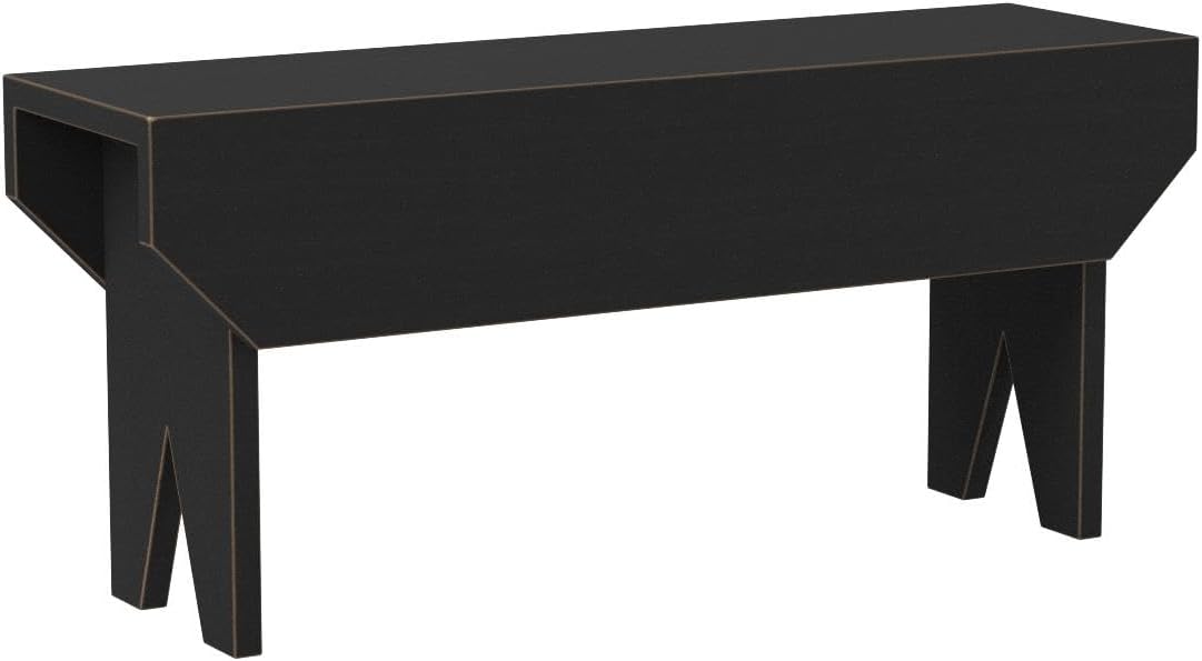 Sawdust City Wooden Bench 3ft Long (Old Black)