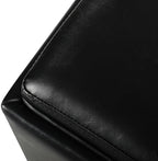 Adeco 17" Black Storage Ottoman Cube with Tray Lid, Small Footstool with Storage, Square End Table for Living Room & Bedroom