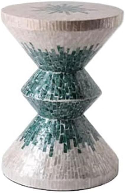 Tiny Side Table Home Living Room Decoration Sofa with Some Creative Turquoise Green Shell Blocks