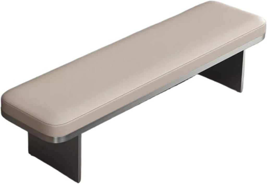 Modern Stainless Steel Footstool Household Sofa Bedside Stool Dining Chair Light Luxury High-Grade Shoeshine Bench Long Entryway(120 * 40 * 40cm)