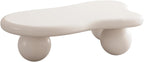 47" Cloud Coffee Table for Living Room Irregular Coffee Table Modern Low Coffee Tables Abstract Faux Stone Cute Center Table with 3 Ball Legs for Small Space Apartment