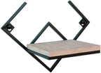 Modern Geometric Wall Mounted Floating Shelf, Black Metal Frame with Wood Board, Decorative Plant Shelf for Living Room Bedroom Bathroom, Small Display Shelf for Succulents Plants