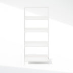 Furinno Ladder Display Shelf, 5-Tier Ladder Shelf, Standing Bookshelf, Display Storage Shelves, 13 x 23.6 x 53.5, for Living Room, Home Office, White