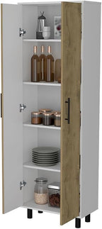 Oklahoma Tall Pantry Cabinet, 5-Shelf Storage Organizer, Wood Cupboard with Doors
