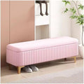 Benches Garden Bench Outdoor Patio Seating Backless Park Chair Lawn Path Slatted Seats,Pink Velvet Storage Bench with Gold Legs, Upholstered Footrest Stool for Living Room, Stylish End of Be