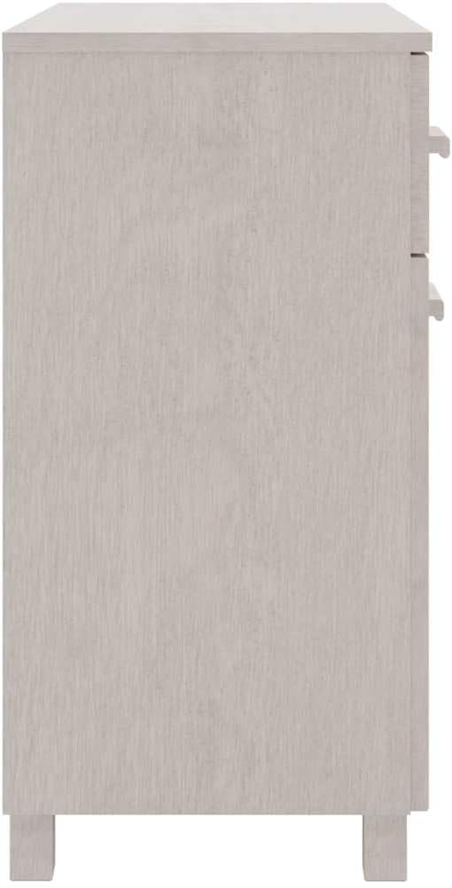 White Solid Pine Wood Sideboard with Matte Finish, 31.1 x 15.7 x 31.5 Inches, Modern Storage Cabinet for Living Room Dining Room, 4 Drawers and Spacious Surface, Durable