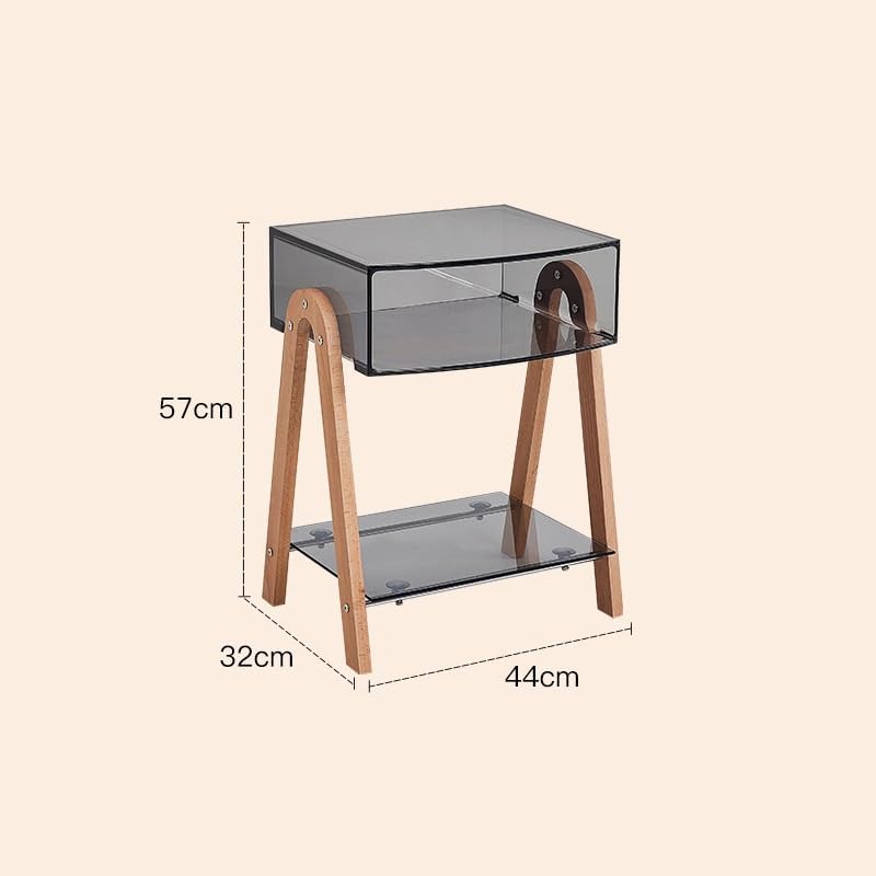 Transparent Coffee Table Nightstand Bedside Table for Bedroom Living Room Cafe