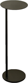 Metal Modern Drink Table, C Shaped Pedestal Table, Martini Round Side Table for Small Spaces, Livingroom, Bedroom, Black End Table with Stand, 7.87x7.87x22.83in
