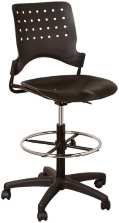 Learniture Ballard Adjustable Height Drafting Stool w/Chrome Foot Ring NOR-TSU3004-SO- Black