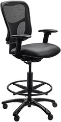 Tempur-Pedic TP8200 Drafting Stool with Backrest and Footrest with Lumbar Support, Black Vinyl