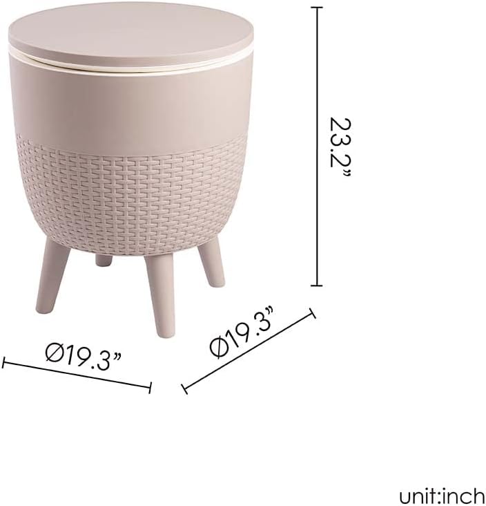 Lagoon Cancún Outdoor Cooler Bar/Cocktail/Coffee 3-in-1 Patio Table (Gold)