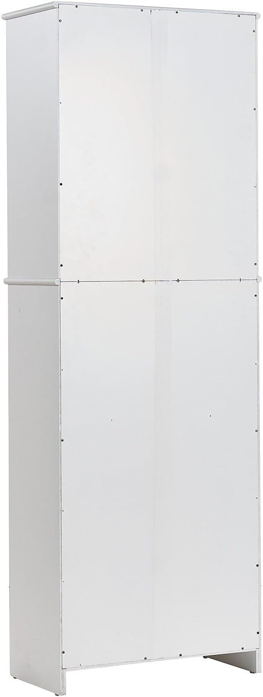 67" Tall Kitchen Pantry Cabinet with Glass Doors, Drawers & Adjustable Shelves, Storage Cabinet for Kitchen, Bathroom, Dining Room
