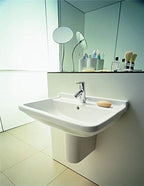 Starck 3 21 5/8" Rectangular Wall Mounted Sink in White with Single Faucet Hole and with Overflow