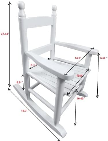 Modern Classic Toddler Rocker Chairs, Indoor & Outdoor Boys & Girls Rocking Chair for Ages 3-6, Solid Wood Rocking Chair Suitable for Patio, Garden, Playroom, Balcony,White