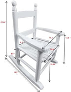 Modern Classic Toddler Rocker Chairs, Indoor & Outdoor Boys & Girls Rocking Chair for Ages 3-6, Solid Wood Rocking Chair Suitable for Patio, Garden, Playroom, Balcony,White
