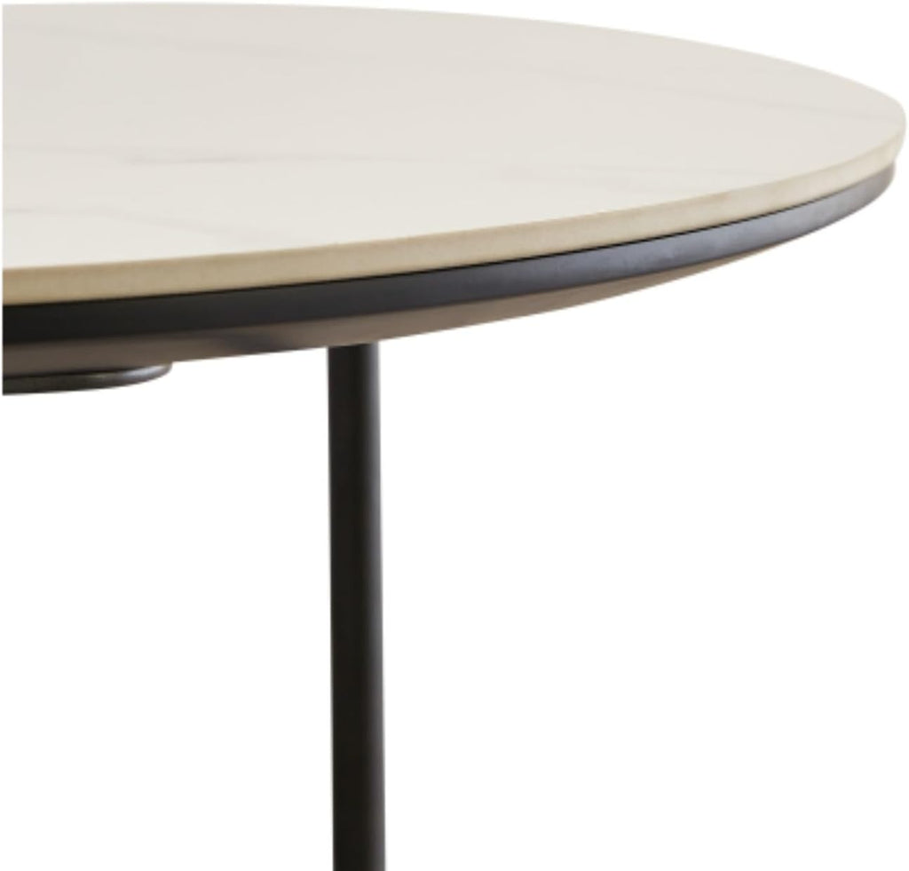 Side/End Table - Small Round Accent Table, Metal Gray Narrow Night Stands with Sharp, Ideal for Any Room-Side Tables Living Room, Bedroom, Tall Plant Stand Balcony, Indoor