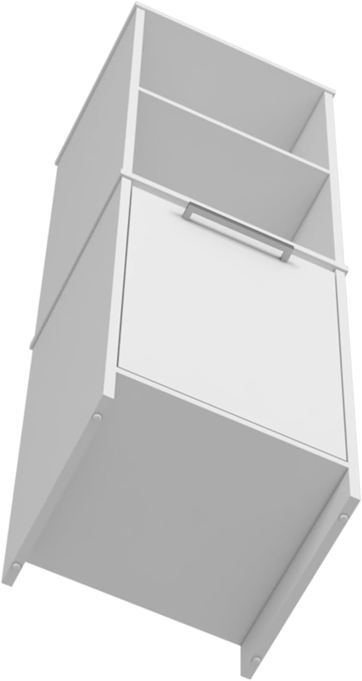 Kitchen Pantry, Two External Shelves, Single Door Cabinet, Two Interior Shelves White,for Kitchen