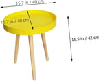 Alasum Mini Round Side Table Nordic Style Small Yellow Sofa Side Table Household Indoor for Living Room and Bedroom