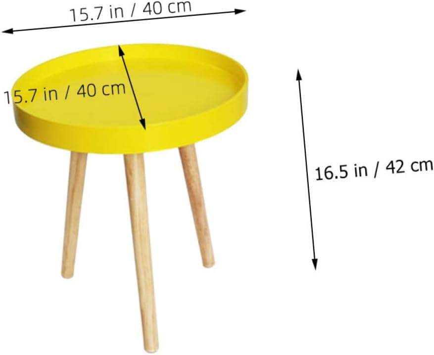 Alasum Mini Round Side Table Nordic Style Small Yellow Sofa Side Table Household Indoor for Living Room and Bedroom
