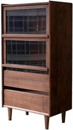 Entryway Cabinet Nordic Black Walnut Living Room Kitchen Dining Side Simple Cupboard Side Cabinet Solid Wood Storage Cabinet Sideboard Storage Cabinet