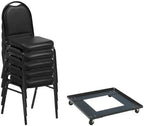 Norwood Commercial Furniture 250 Series Stack Chairs (Pack of 3)- Black Vinyl/Black Frame