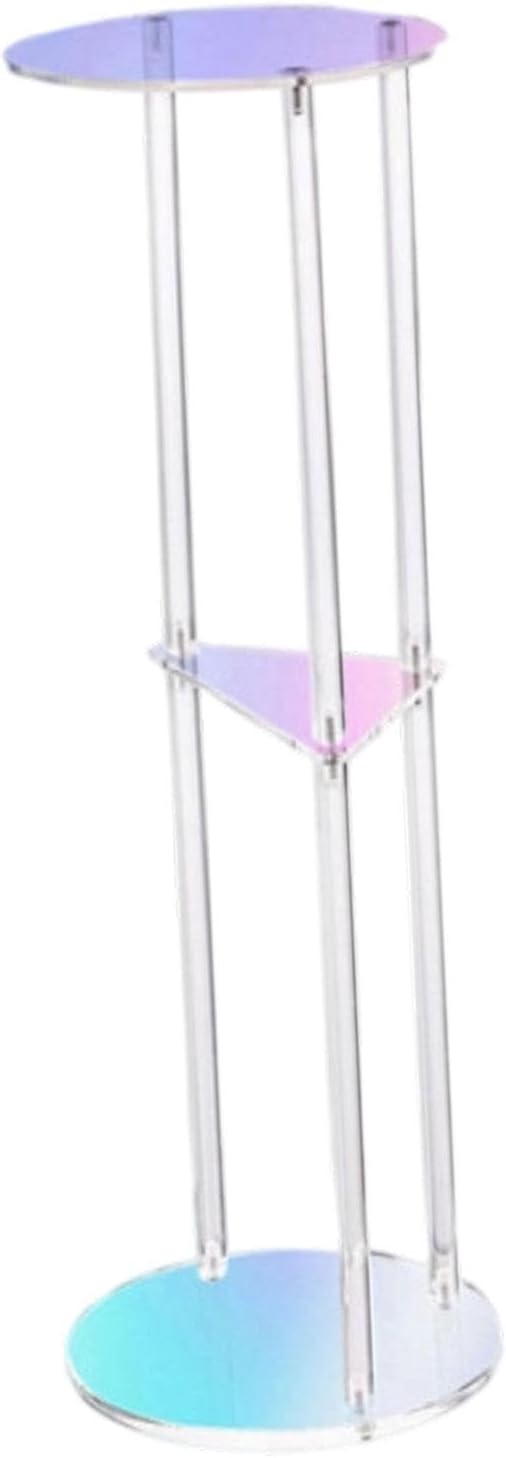 Acrylic Side Table, 3-Tier Modern End Table 20x20x60cm (7.9x7.9x23.6in) for Bedroom, Living Room, Office, Balcony