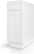 Hollywood Fabiani Design Base Kitchen Cabinet - 9 in. W x 24 in. D x 34.5 in. H, Shaker White, Solid Wood Frame, 1/2-Inch Cabinet-Grade Plywood Box, Soft-Close Door, Ready to Assemble