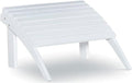 Hawthorne Collections Transitional Outdoor Ottoman, 21.66" W x 21.06" D x 13.78" H, Solid Wood and Acacia, White Finish, Sturdy Patio Furniture Footrest, Complement to Adirondack or Outdoor Seating