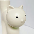 GeLive Cream White Cat Ceramic Vase, Minimalist Cute Kitty Flower Vase for Home Decor, Modern Boho Decorative Vase for Living Room, Bedroom, Office, Ideal Gift for Cat Lovers