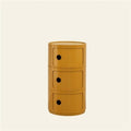 Multi-Layer Storage Cabinet, Small Round Side Table, End Table with Storage, Creative Night Stand Use in Living Room, Bedroom and Balcony(Yellow,58cm-22.8in)
