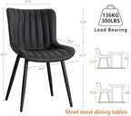 YOUNUOKE Dining Chairs Set of 2 Mid-Century Modern Kitchen Chair Black | Faux leather upholstered with Back, fits dining living waiting room guest reception. Waterproof easy to clean assemble, 300lb