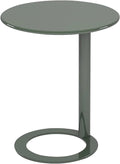 C Shaped Metal Side Table Round Accent Table,Small Sofa or Bedside Table for Living Room, Bedroom, Small Spaces(23.6″W×29″H, Green B)