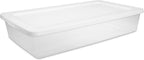 (2-Pack) 41 Quart Clear Plastic Underbed Storage Bin with Snap-On Lid Medium Rectangle Container for Home Organization, White