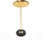 Saiveina Adjustable Side Table, Small Tea Martini Table, Gold, Natural Marble Decorative Pedestal End Table for Display and Storage