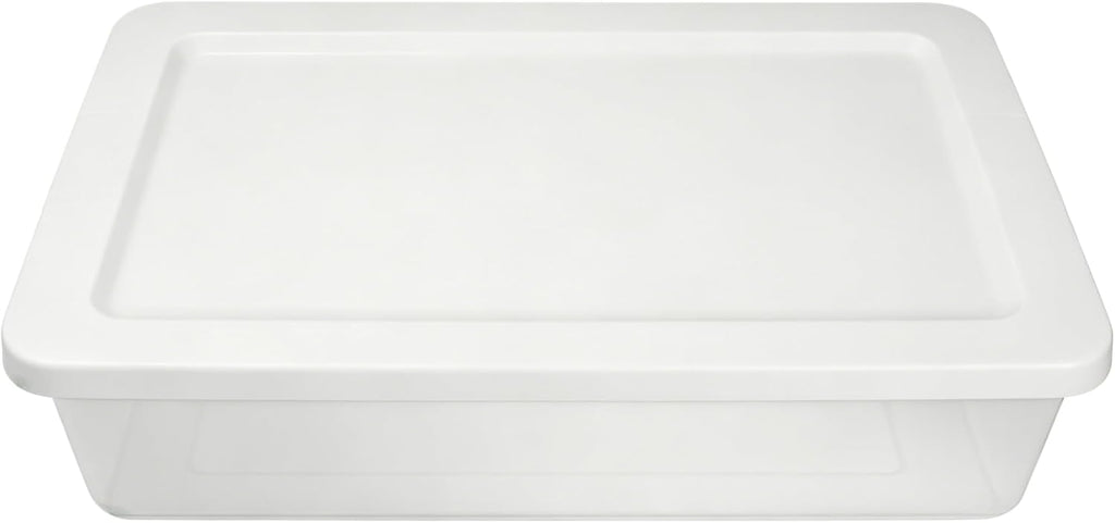 (2 Pack) 41 Quart Under Bed Storage Containers, Flat Storage Bins with Lids, Plastic Material Stackable, for Bedroom, Garage, Pantry, Closet & Home Organization, White