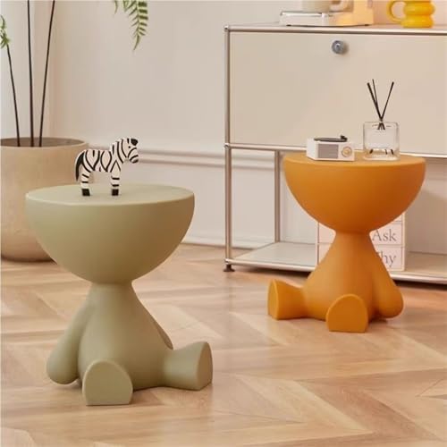 Creative Side Table, Bedside Table with Storage, Round End Table, Balcony Table, Suitable for Bedroom, Living Room, Leisure Room(Red)