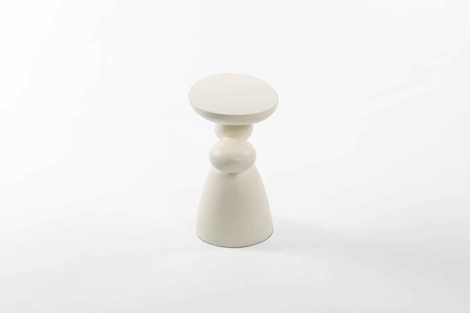 Lucky Stone End Table, Fiberglass Side Table, Modern Minimalist Corner Table, Coffee Table with Decoration, Home Decor for Living Room, Bedroom, Guestroom (Milk White)
