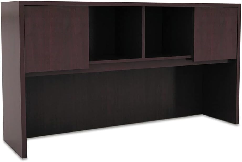 Alera alera Valencia Series Hutch with Doors, 4 compartments, 58.88w x 15d x 35.38h, Mahogany